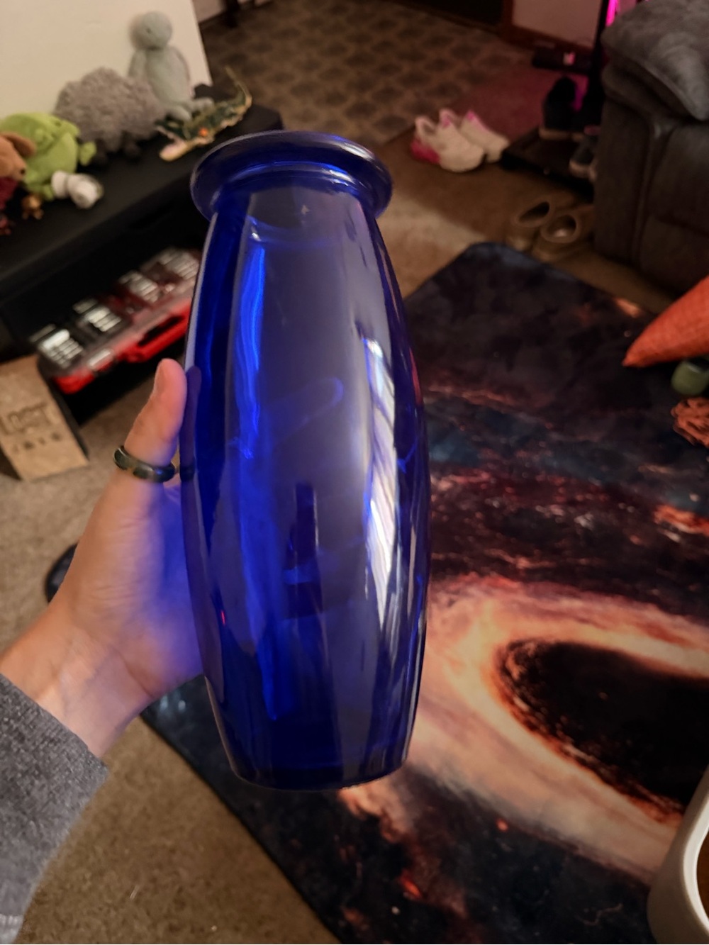 Blue Glass Decorative Vase - Unbranded